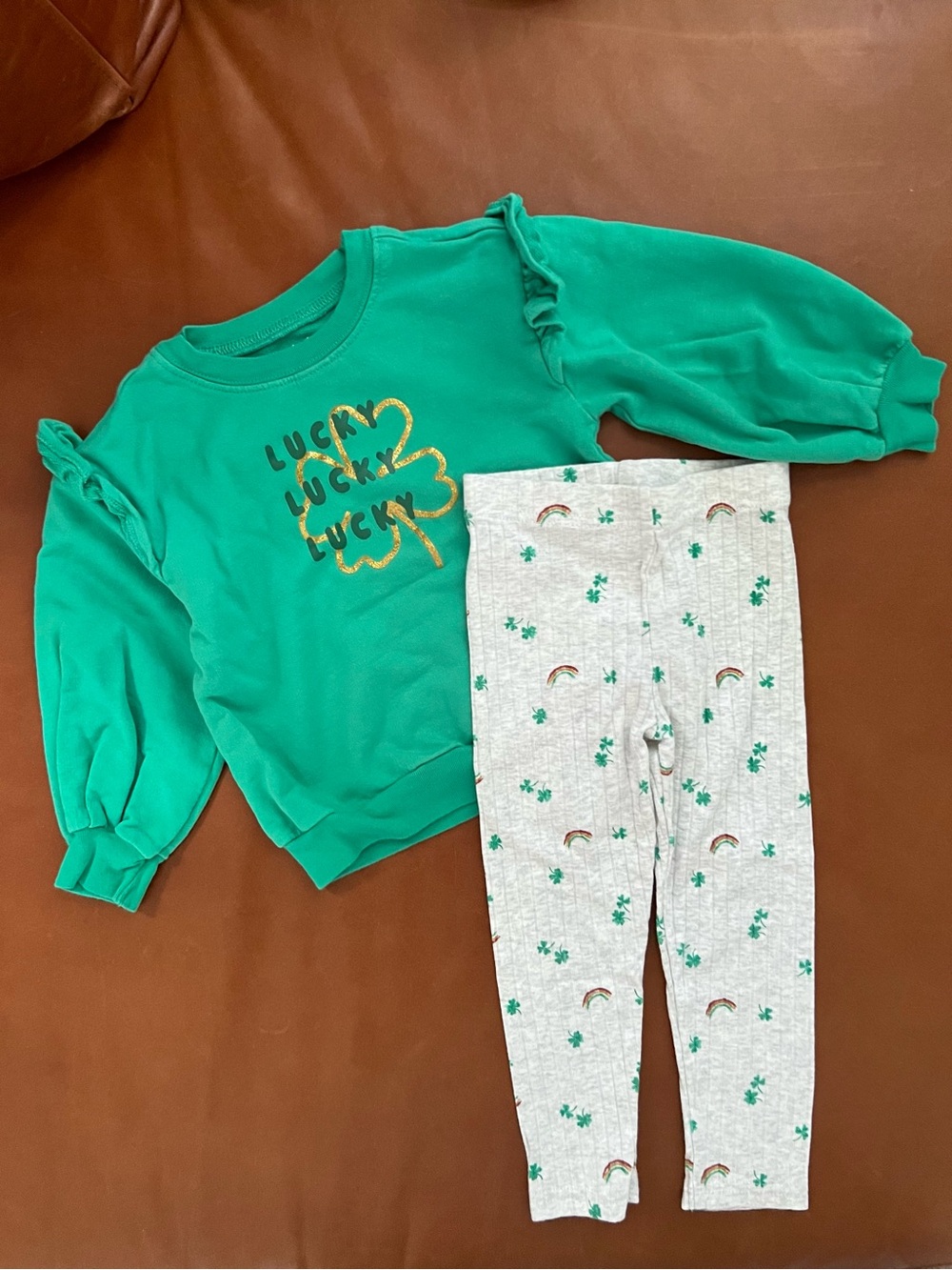 CARTERS Lucky Charm Pullover & Shamock Leggings 2pc Set, 2T